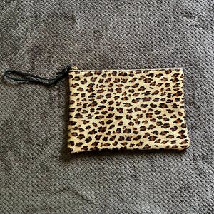 ZARA  HOME NEW POUCH in printed real cow Fur Hight 6 1/2" x Wide 9 1/4" TAN